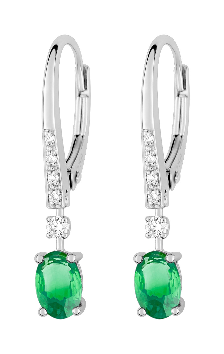 Boucle d\'oreilles Pierre précieuse & Diamant 0.08ct GH-SI Or 18 carats