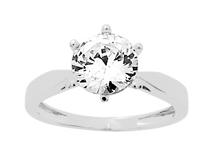 Solitaire Oxyde de Zirconium Or 18 Carats