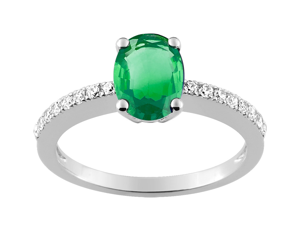Bague Pierre précieuse & Diamant 0.18ct GH-SI Or 18 carats