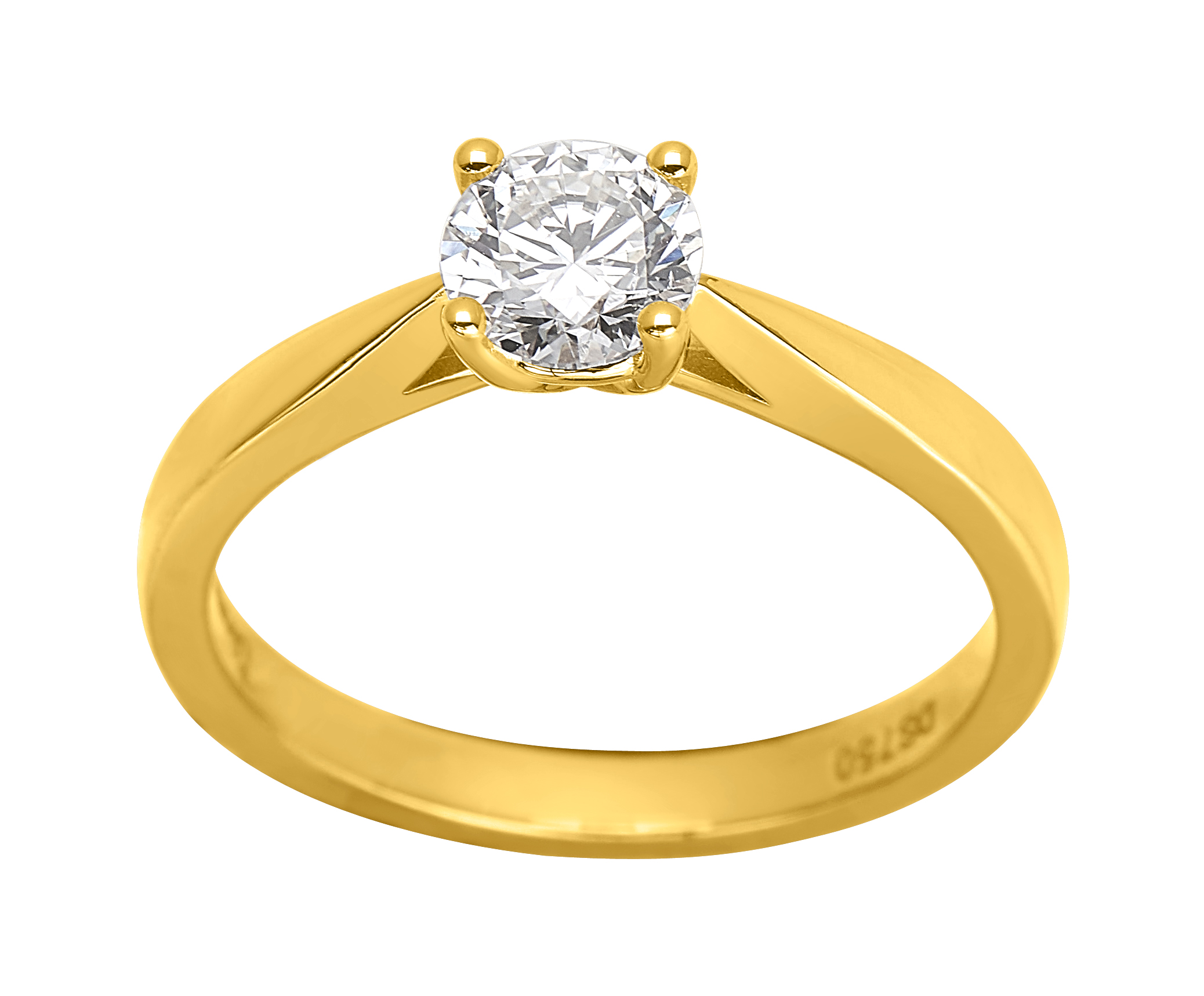 Solitaire Diamant 0.70ct Synthétique F-VS Or 18 Carats