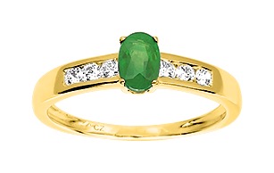 Bague Pierre précieuse & Oxyde de Zirconium Or 18 carats