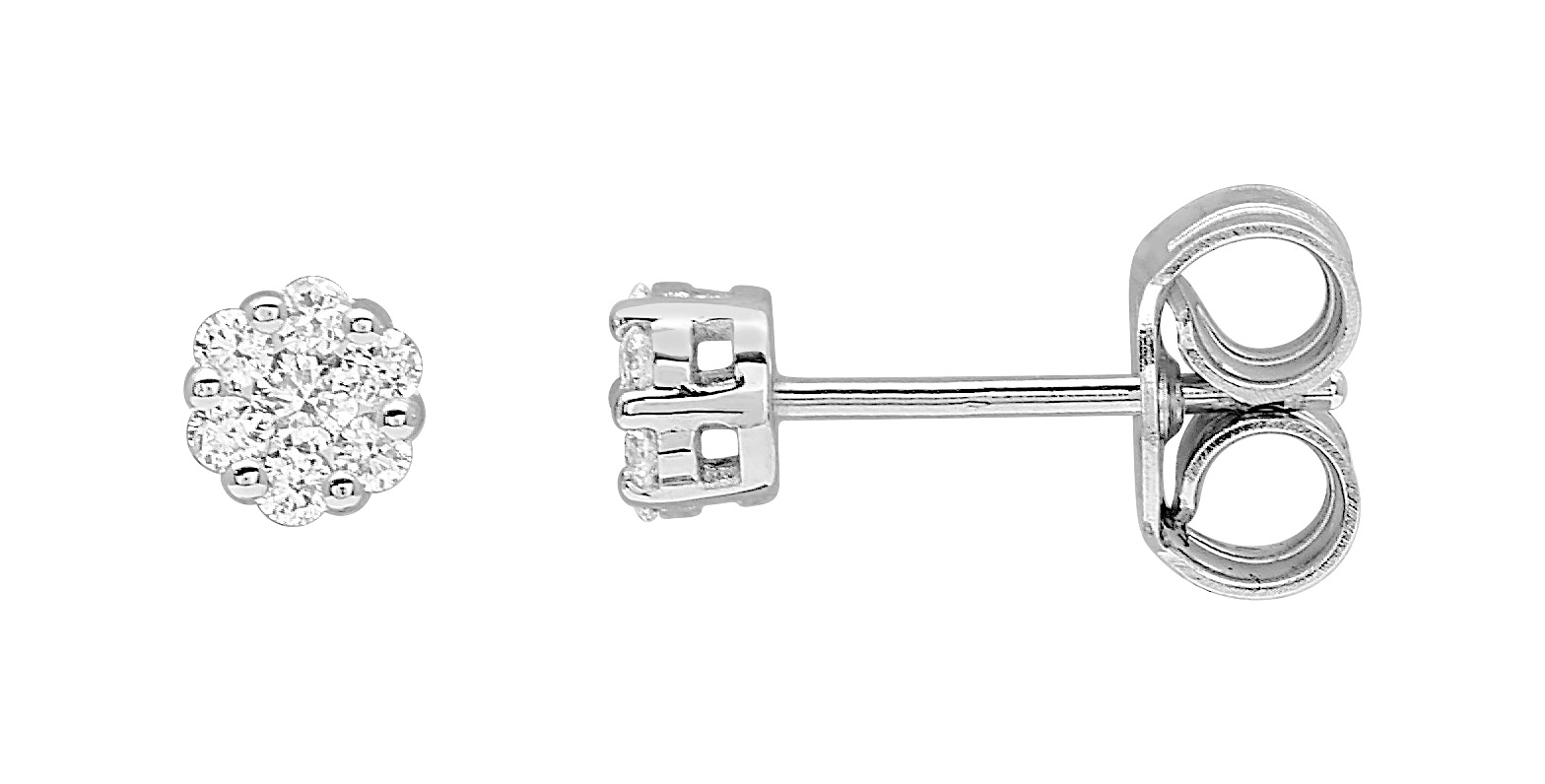 Boucles d\'oreilles Diamant 0.15ct GH-SI Or 18 Carats