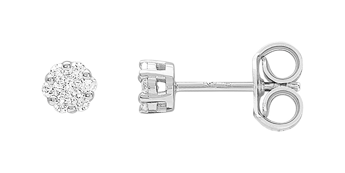 Boucles d\'oreilles Diamant 0.15ct GH-P1 Or 18 Carats