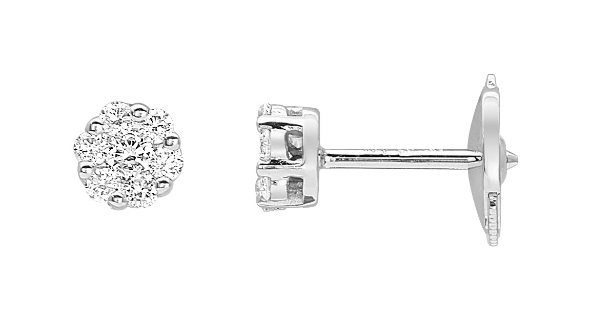 Boucles d\'oreilles Diamant 0.20ct GH-P1 Or 18 Carats
