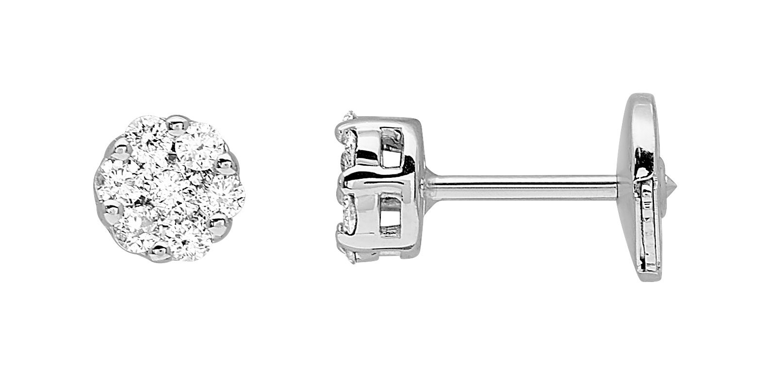 Boucles d\'oreilles Diamant 0.25ct GH-P1 Or 18 Carats