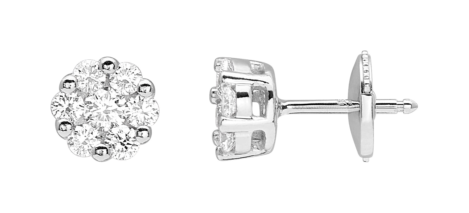 Boucles d\'oreilles Diamant 0.50ct GH-SI Or 18 Carats