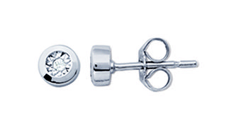 Boucles d\'oreilles Diamant Pastillé 0.03ct GH-P1 Or 18 Carats