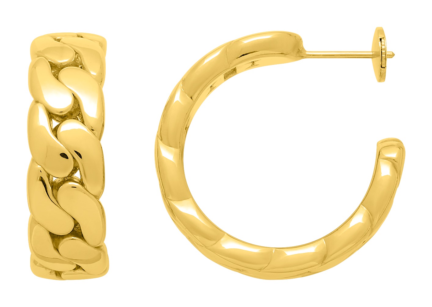 Boucle d\'oreilles Demi Créoles or 18 Carats
