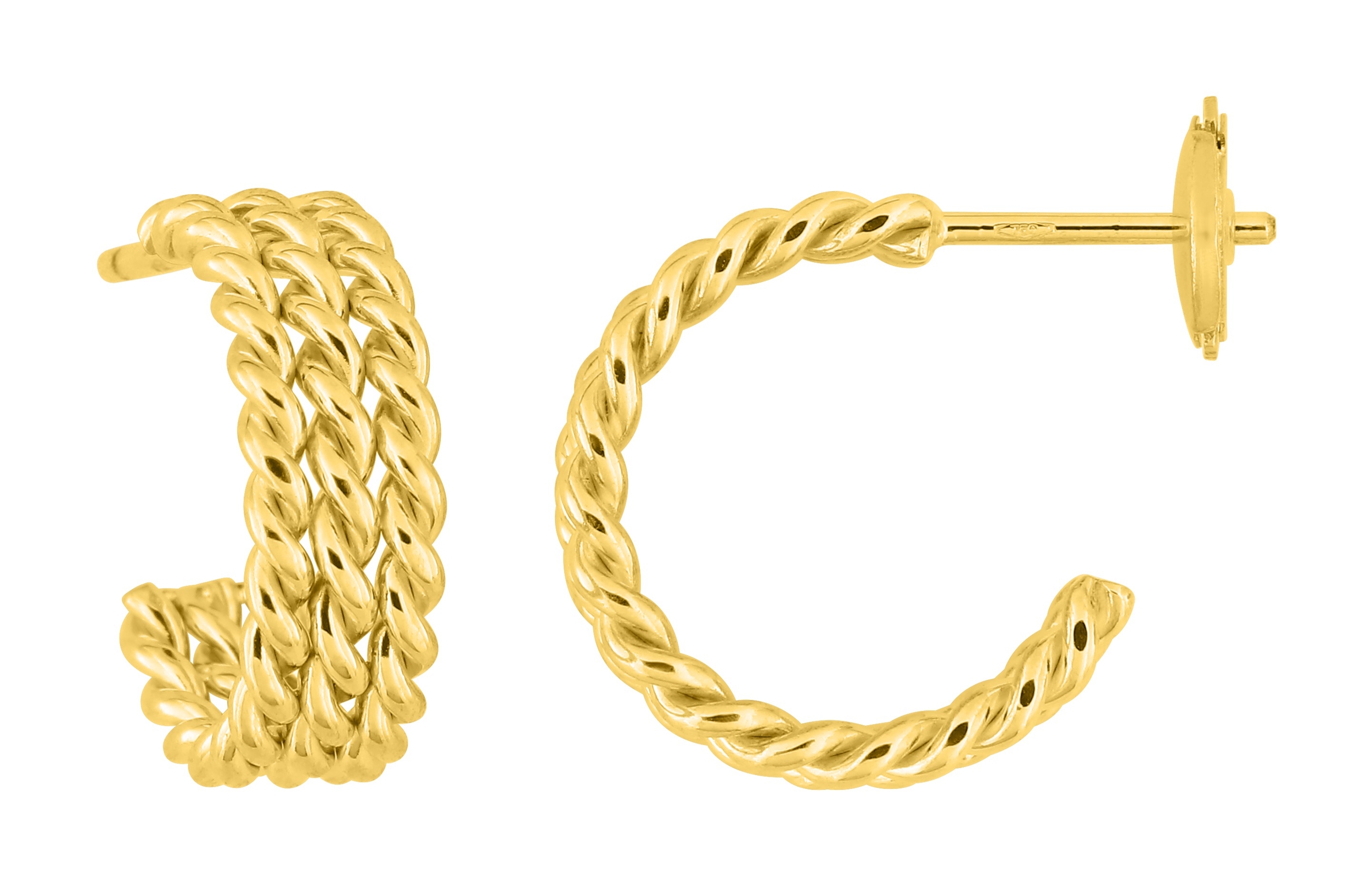 Boucle d\'oreilles Demi Créoles or 18 Carats