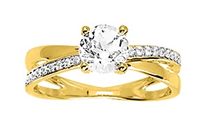 Solitaire Oxyde de Zirconium Or 18 Carats