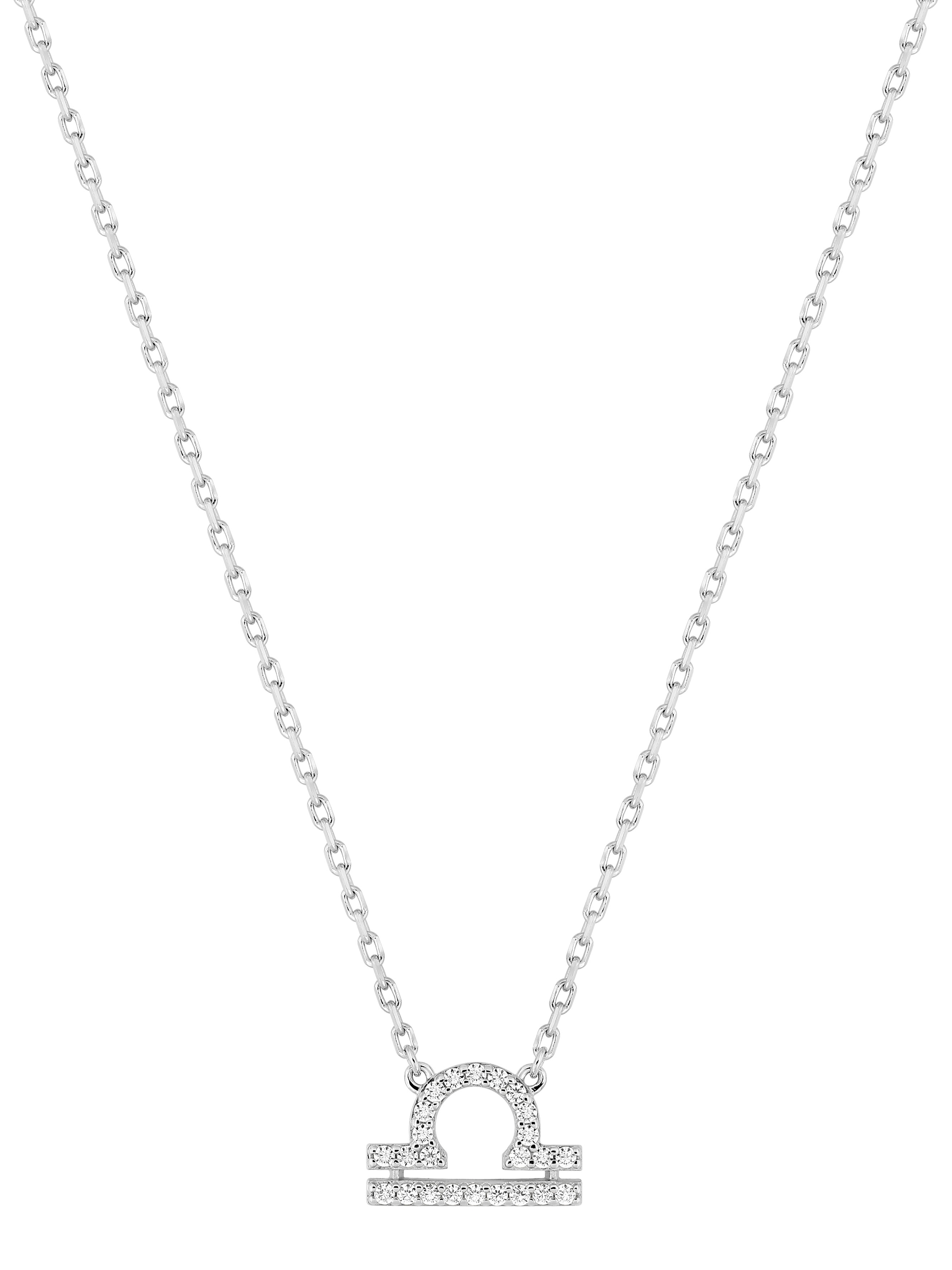 Collier Zodiaque Balance Oxydes de Zirconium & Argent