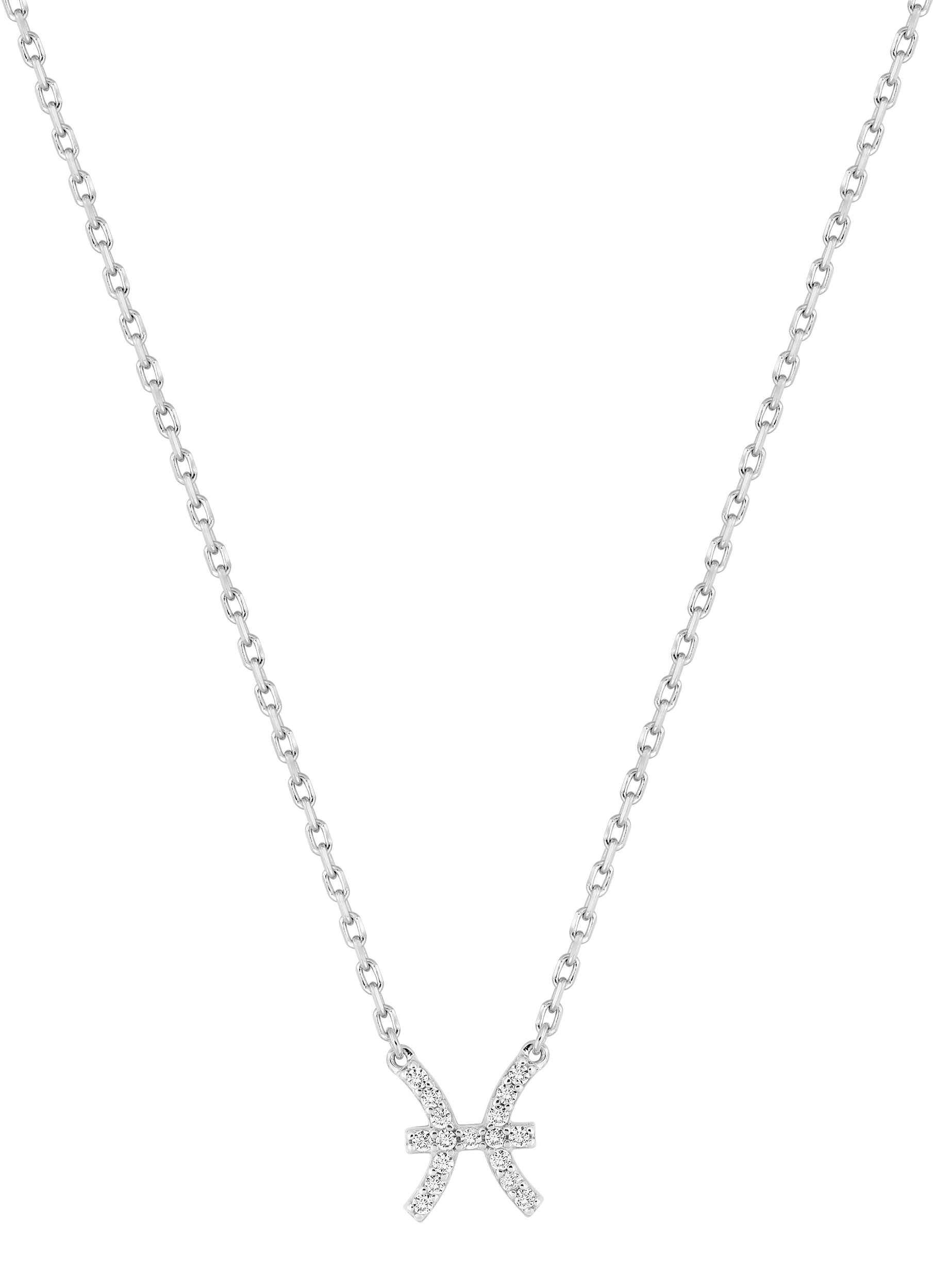 Collier Zodiaque Poissons Oxydes de Zirconium & Argent