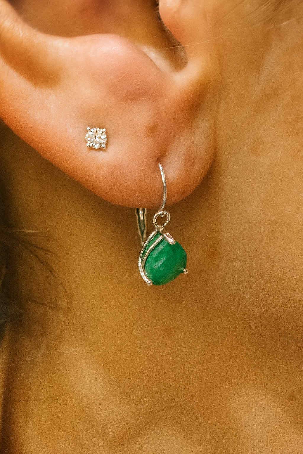 Boucles d\'oreilles Pierre Précieuse 1.80ct Or 18 Carats