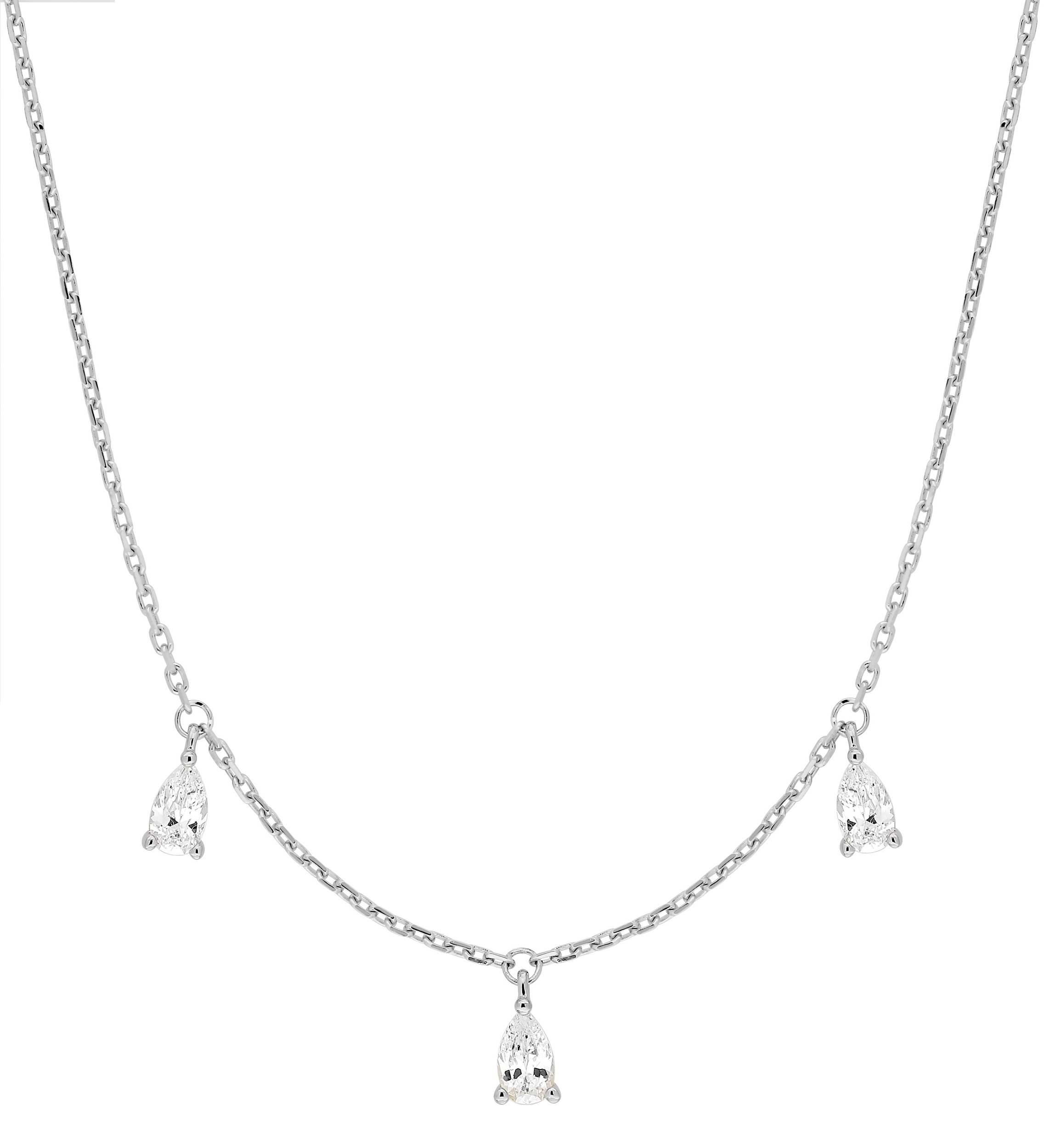 Collier Oxydes de Zirconium & Argent