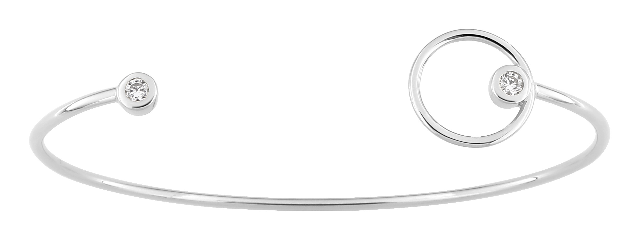 Bracelet Jonc ouvert Oxydes de Zirconium & Argent