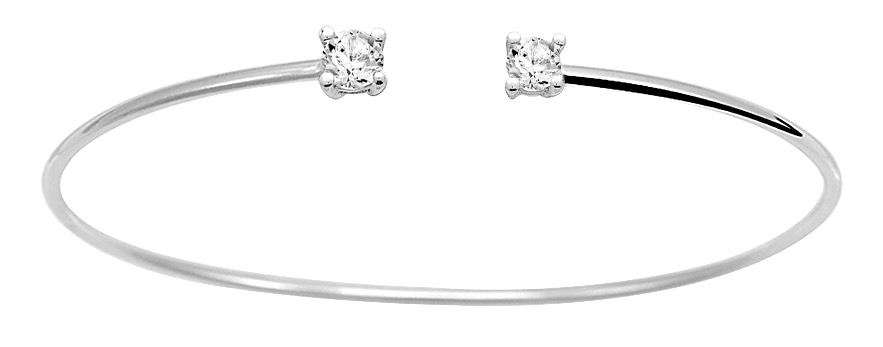 Bracelet Jonc ouvert Oxydes de Zirconium & Argent