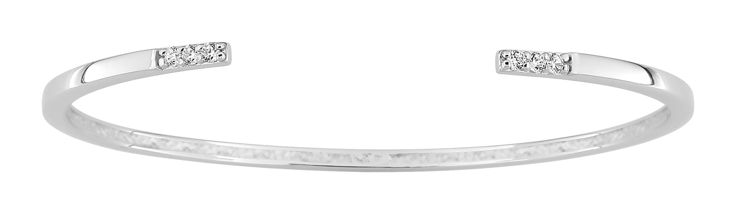 Bracelet Jonc ouvert Oxydes de Zirconium & Argent