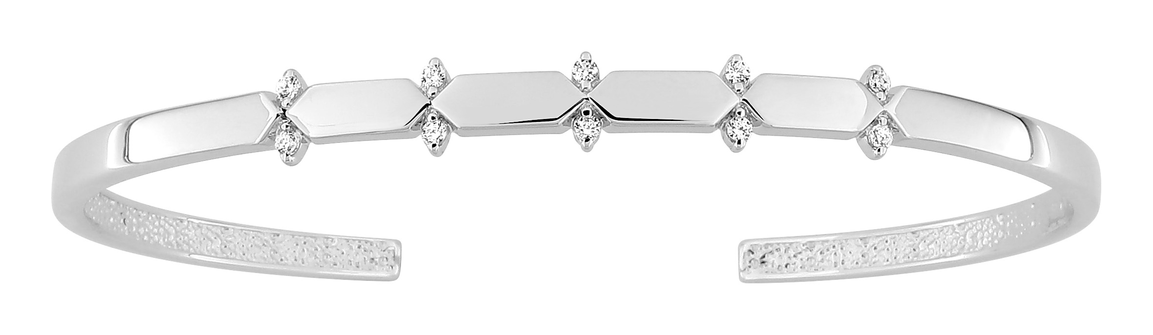 Bracelet Jonc ouvert Oxydes de Zirconium & Argent