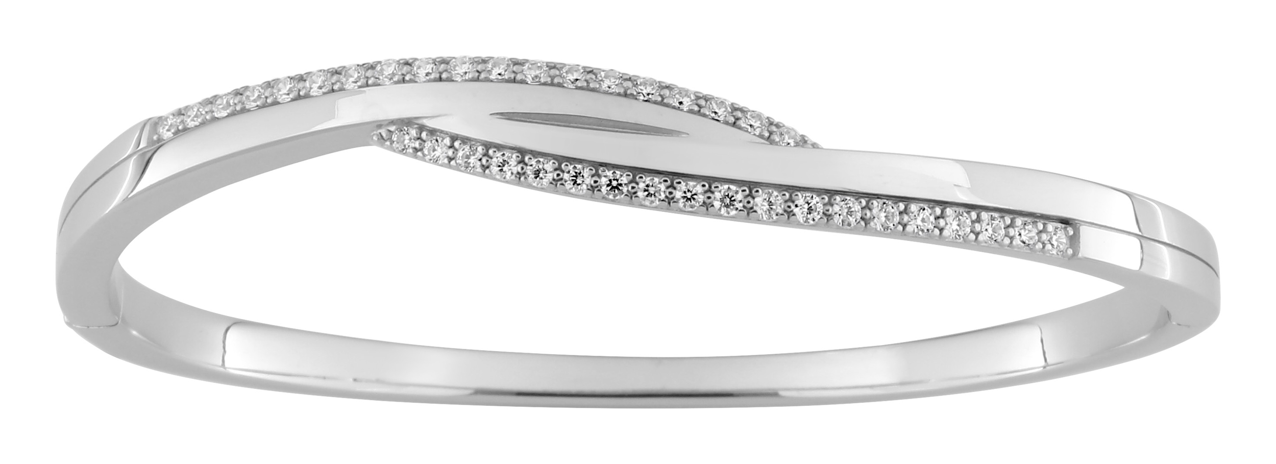 Bracelet Jonc ouvrant Oxydes de Zirconium & Argent