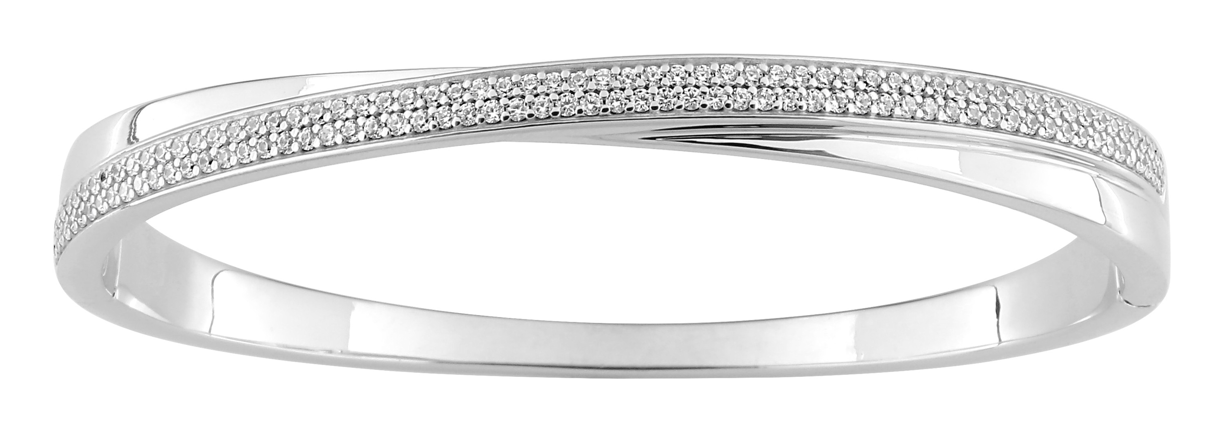 Bracelet Jonc ouvrant Oxydes de Zirconium & Argent
