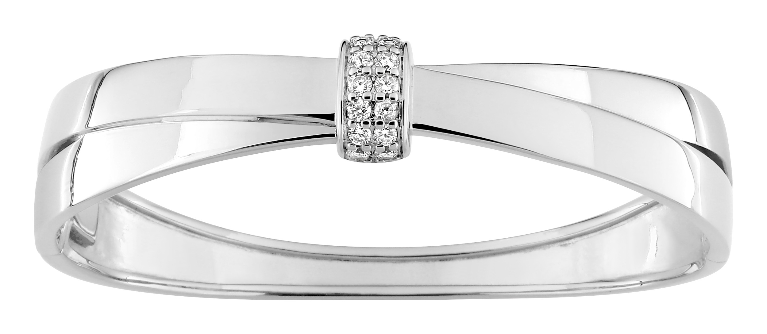 Bracelet Jonc ouvrant Oxydes de Zirconium & Argent