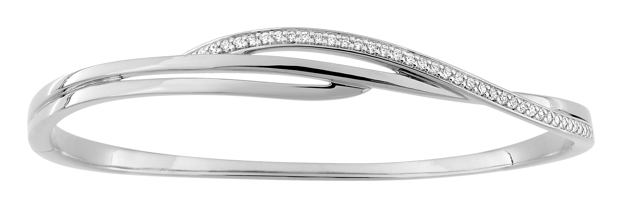 Bracelet Jonc ouvrant Oxydes de Zirconium & Argent