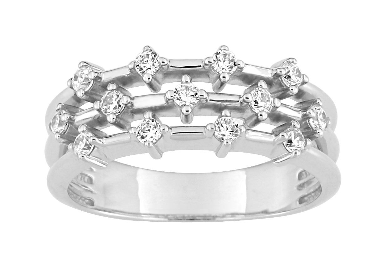 Bague Oxydes de Zirconium Argent 925/1000