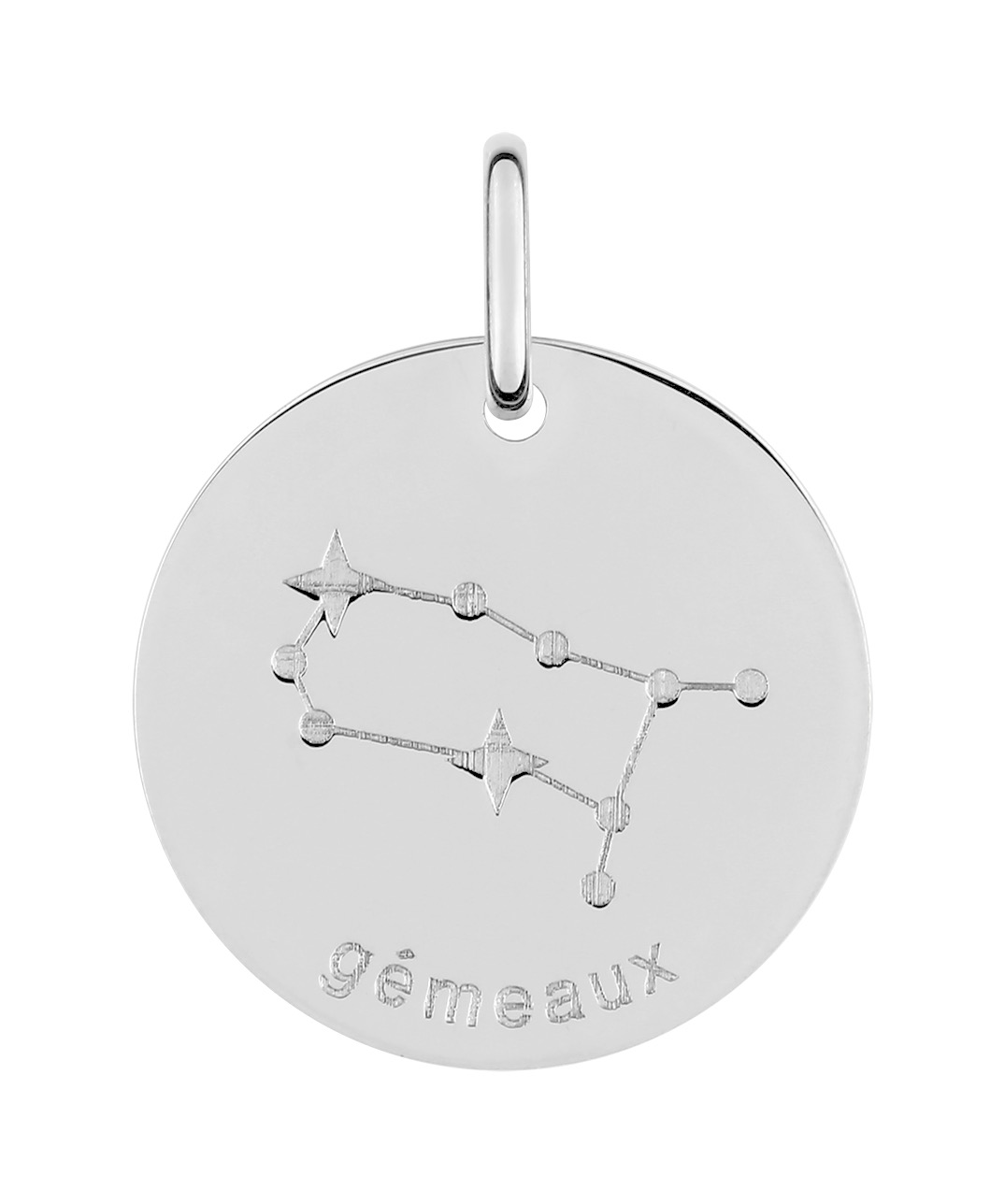 Pendentif Zodiaque Gémeaux Argent 925/1000 rhodié
