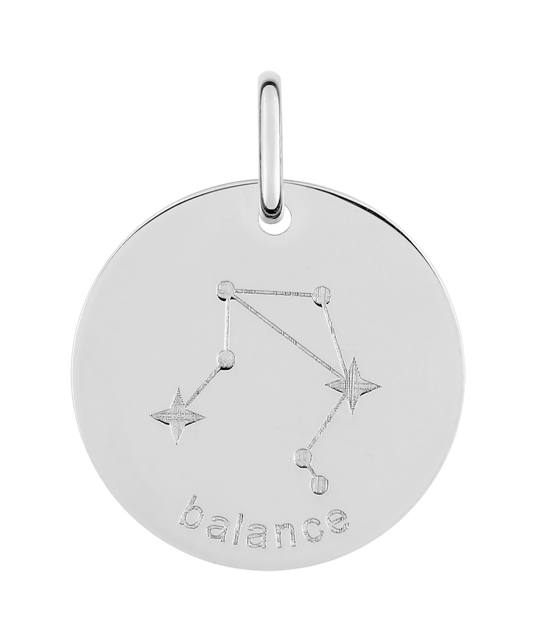 Pendentif Zodiaque Balance Argent 925/1000 rhodié