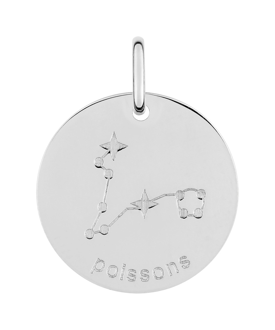 Pendentif Zodiaque Poissons Argent 925/1000 rhodié