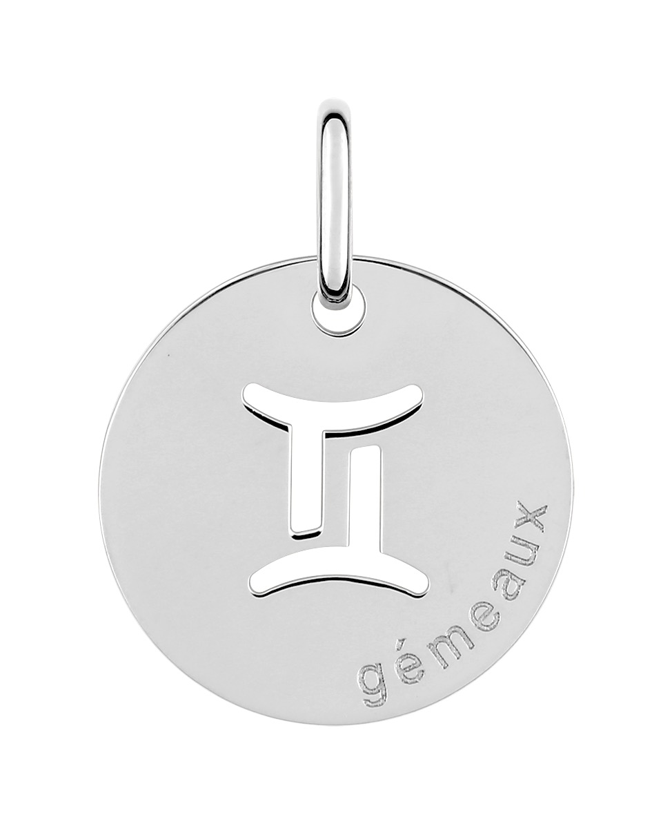Pendentif Zodiaque Gémeaux Argent 925/1000 rhodié