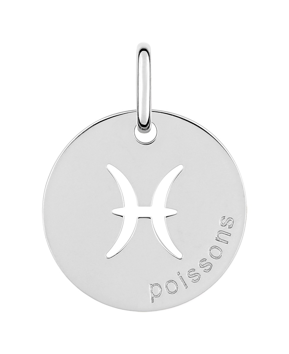 Pendentif Zodiaque Poissons Argent 925/1000 rhodié