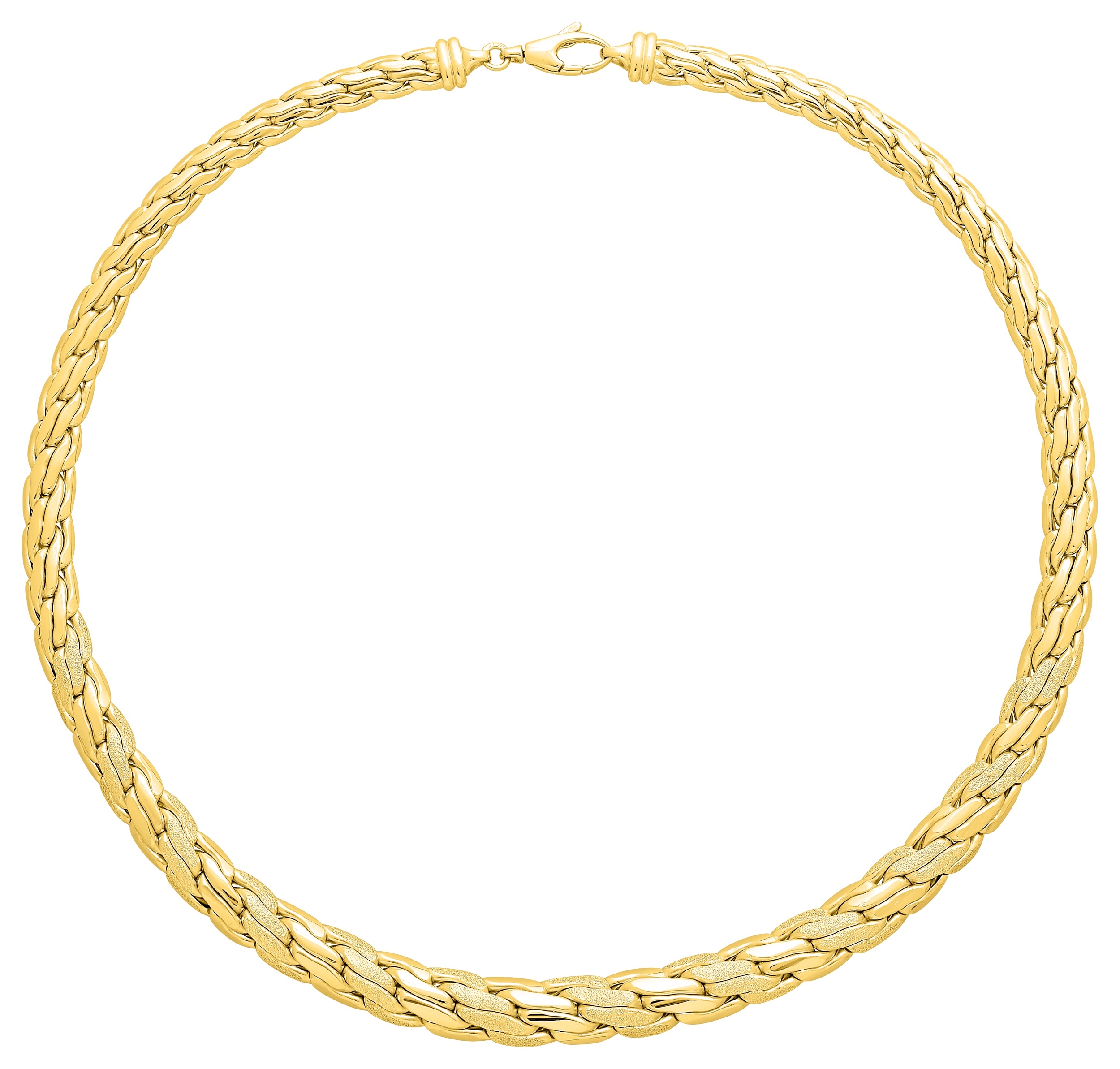 Collier Chute Fantaisie motif sablé Or 18 Carats