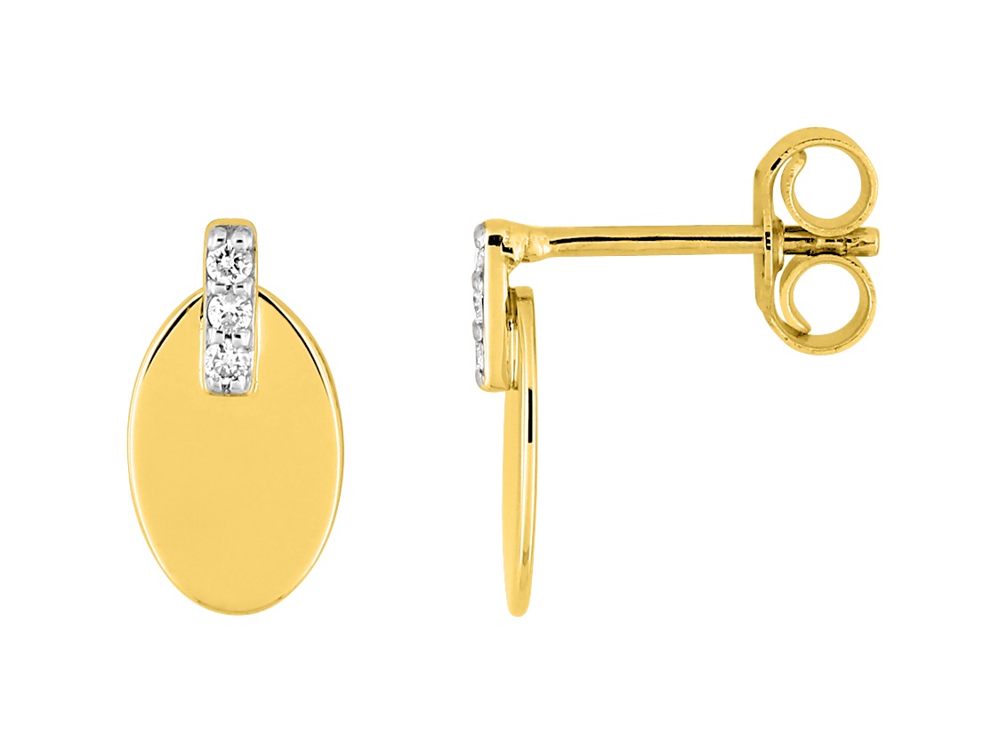 Boucles d\'oreilles Diamant 0.03ct GH-P1 Or 18 Carats