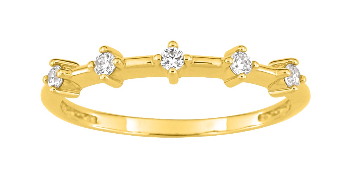 Bague Oxydes de Zirconium plaqué or