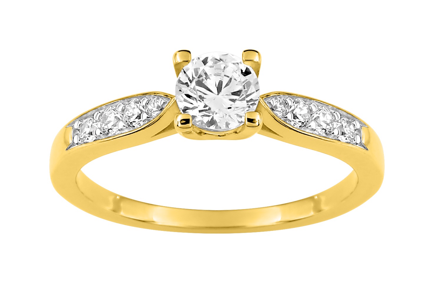 Bague Oxydes de Zirconium plaqué or