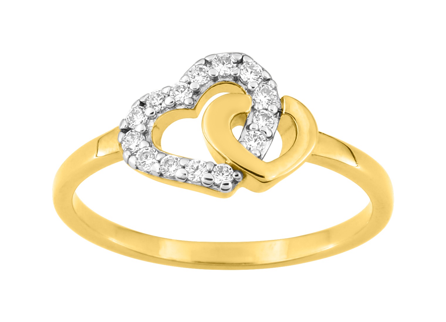 Bague Oxydes de Zirconium plaqué or