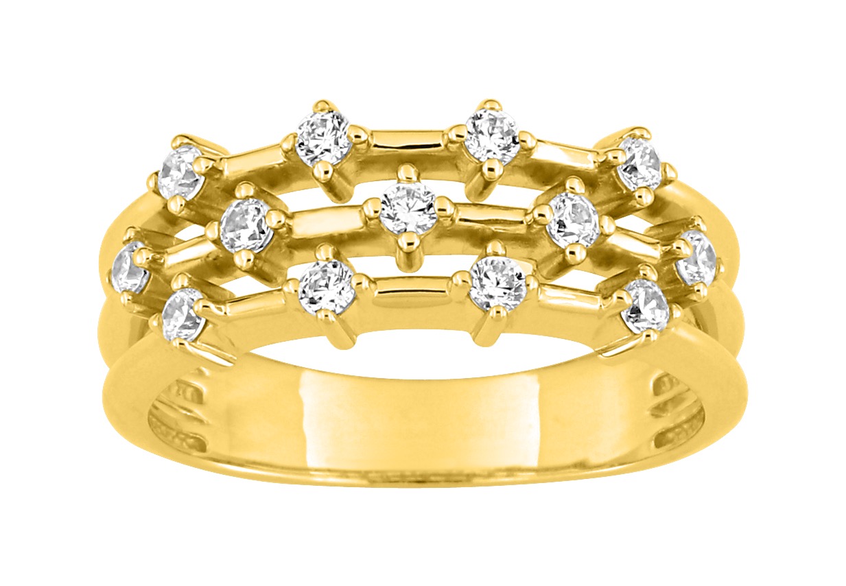 Bague Oxydes de Zirconium plaqué or