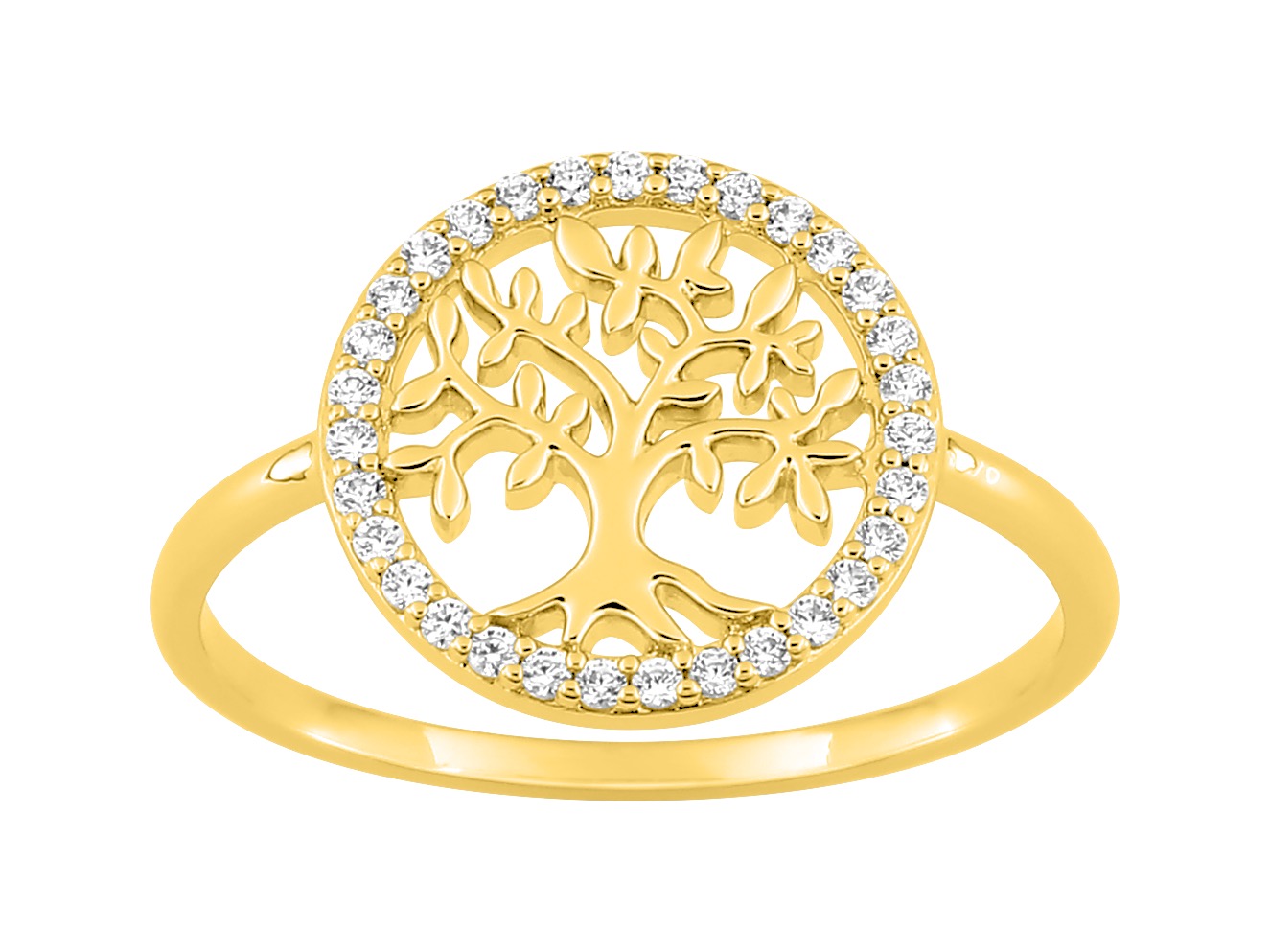 Bague Oxydes de Zirconium plaqué or