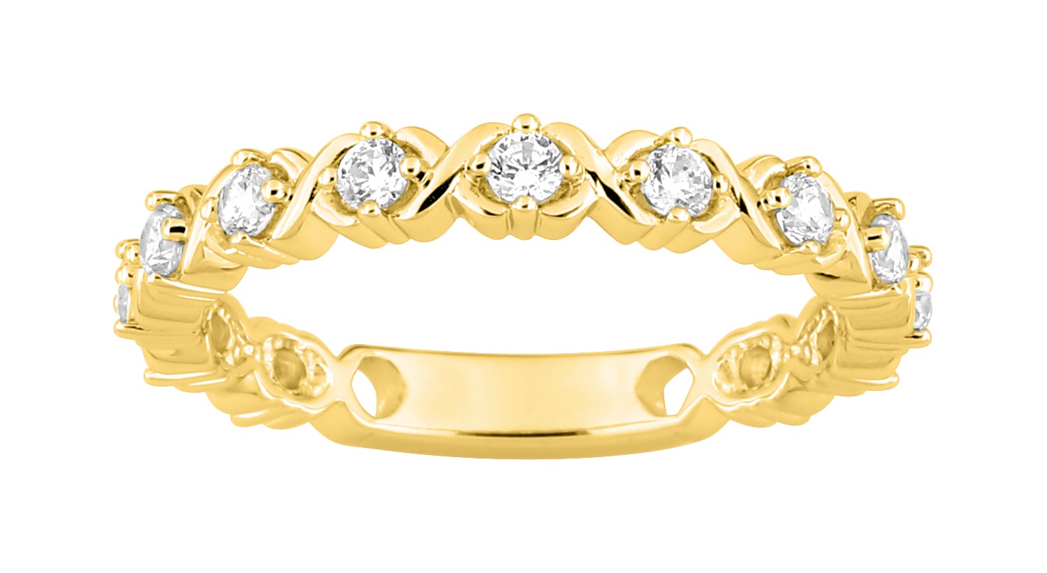 Bague Oxydes de Zirconium plaqué or