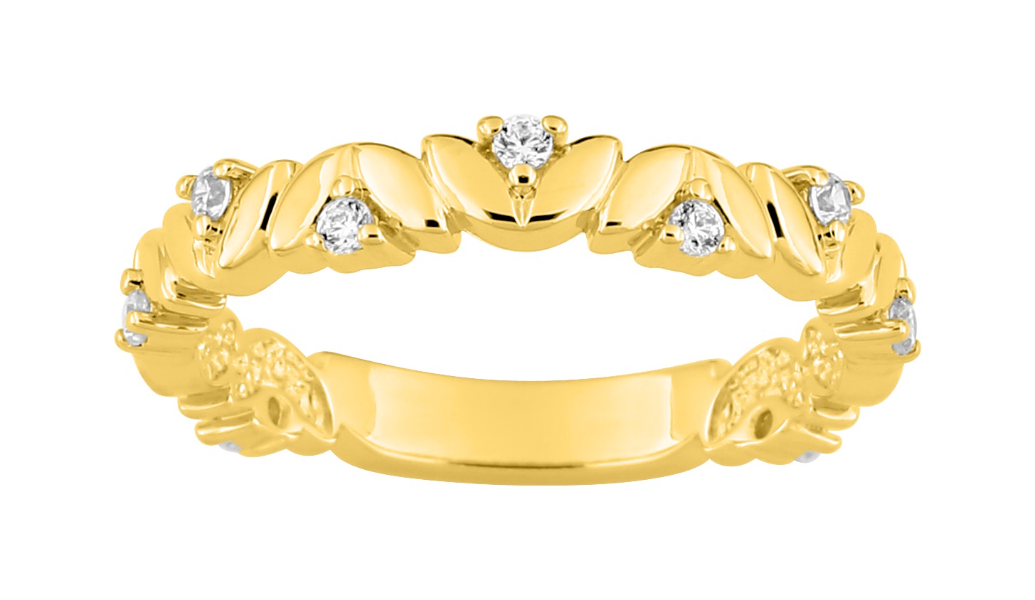 Bague Oxydes de Zirconium plaqué or