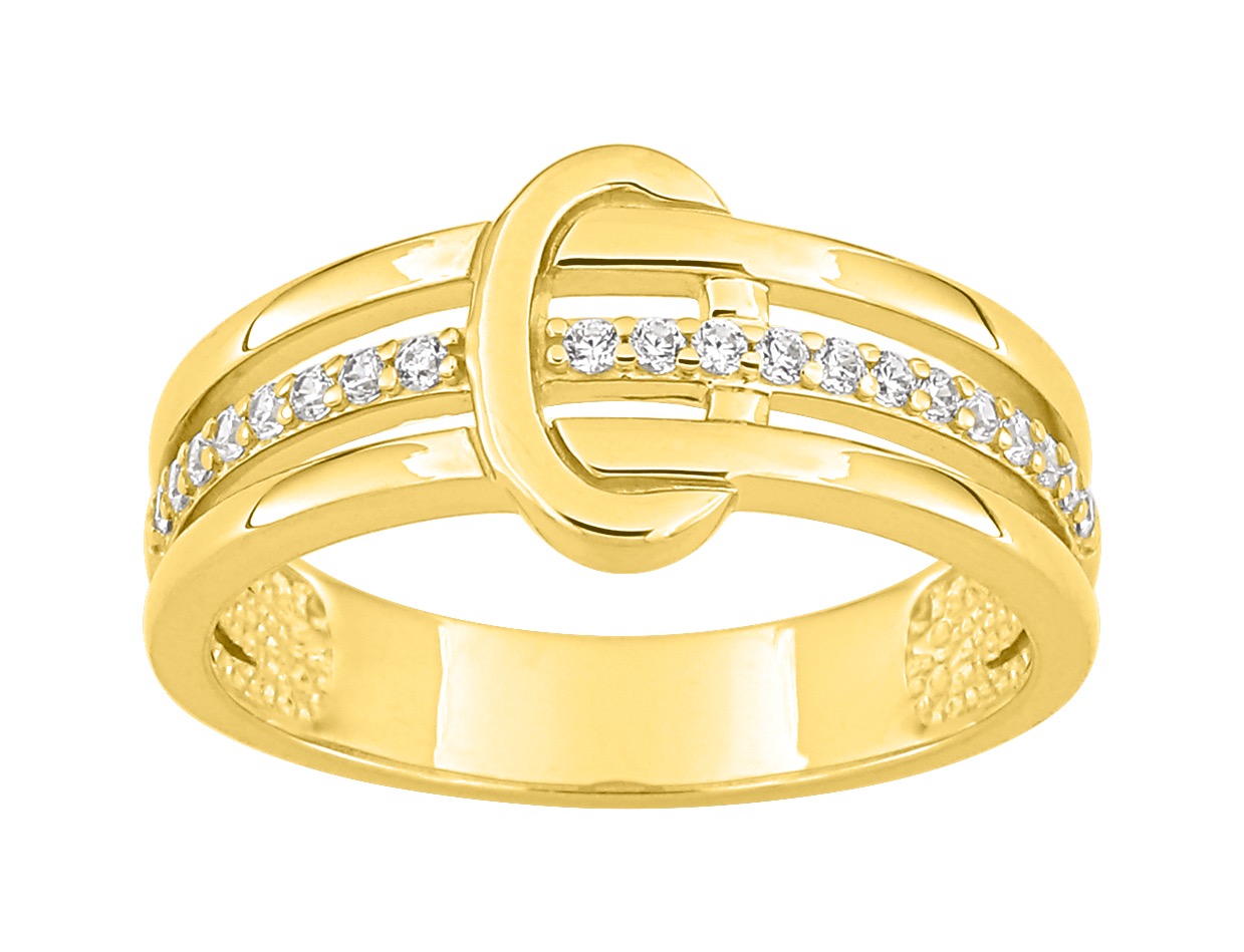 Bague Oxydes de Zirconium plaqué or
