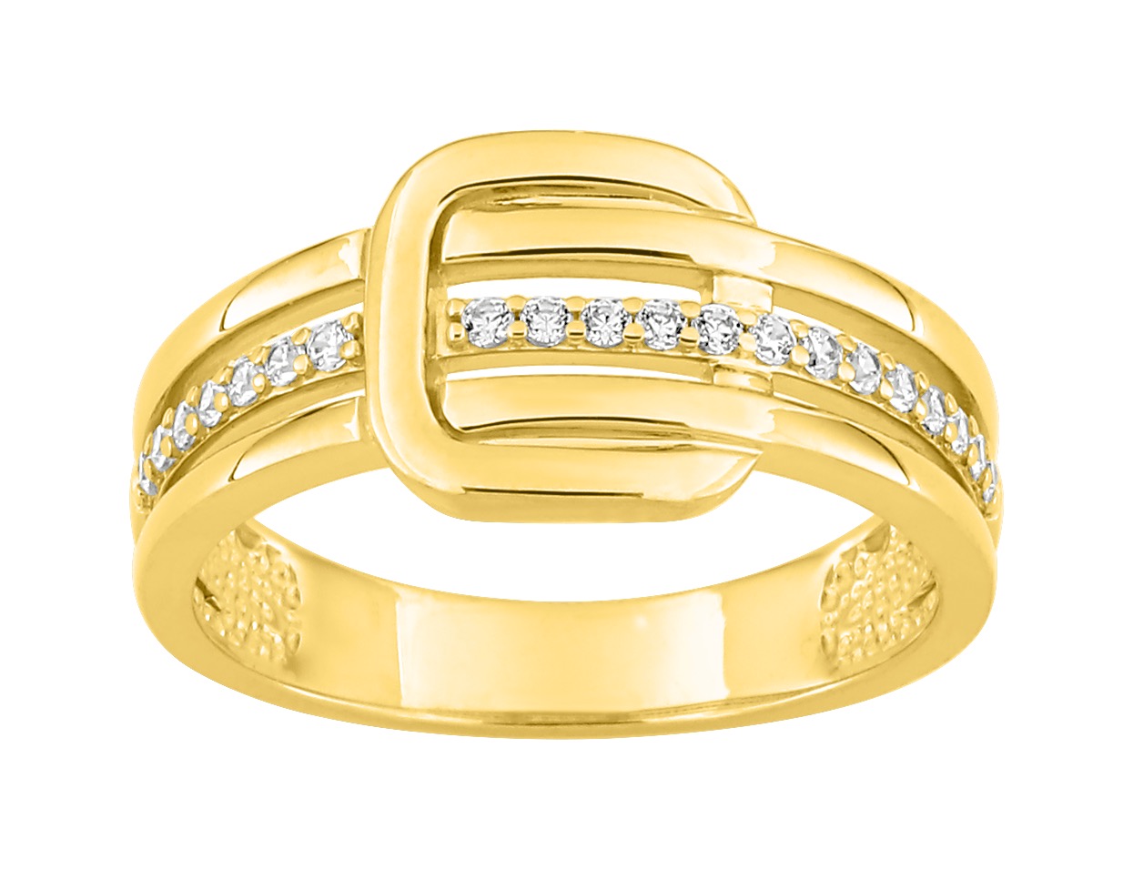 Bague Oxydes de Zirconium plaqué or