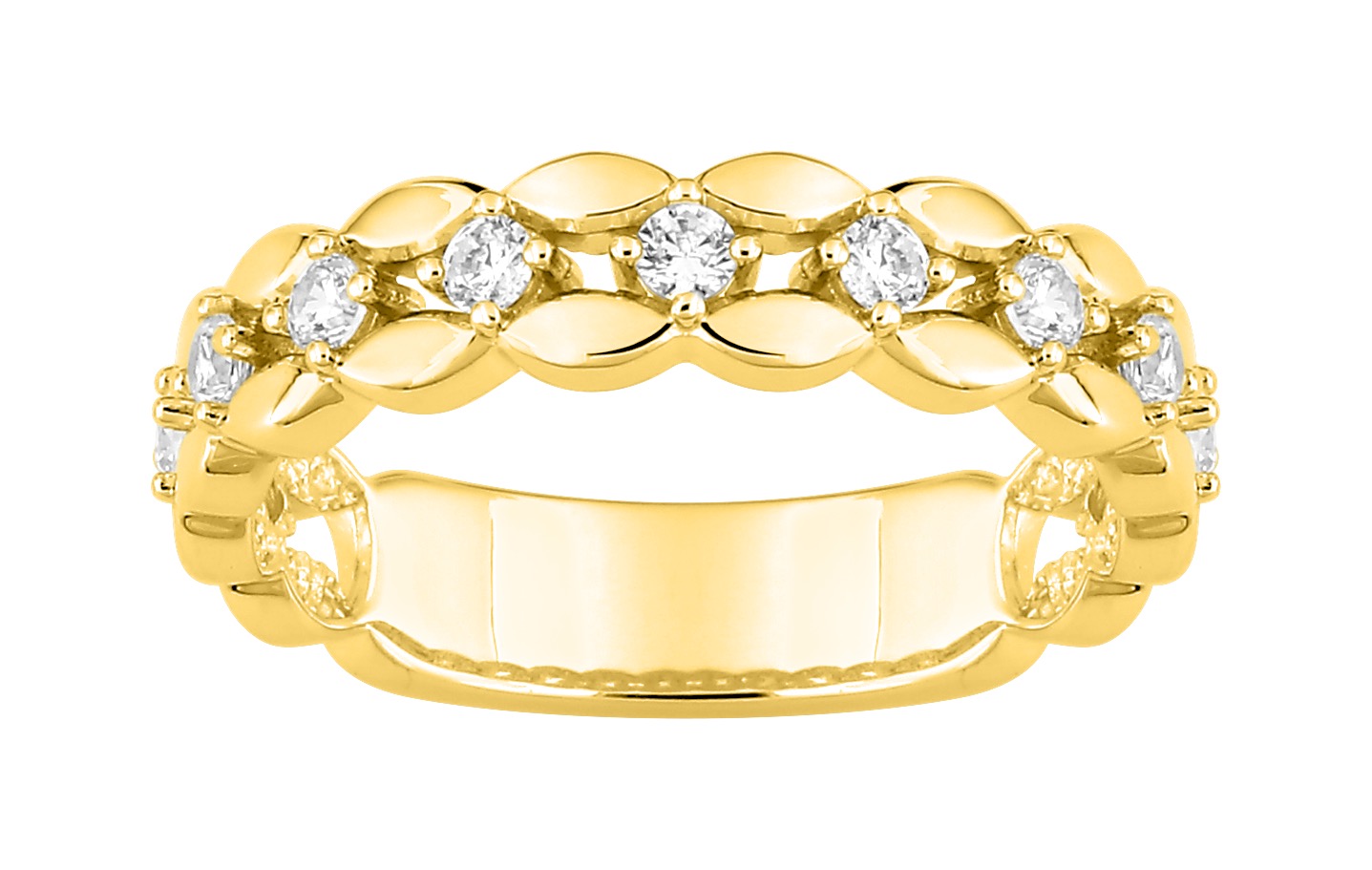 Bague Oxydes de Zirconium plaqué or