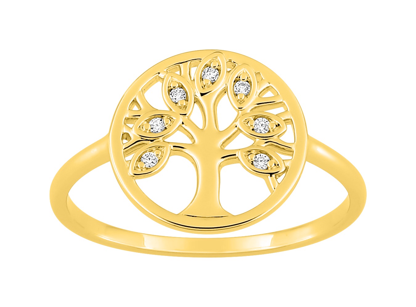 Bague Oxydes de Zirconium plaqué or