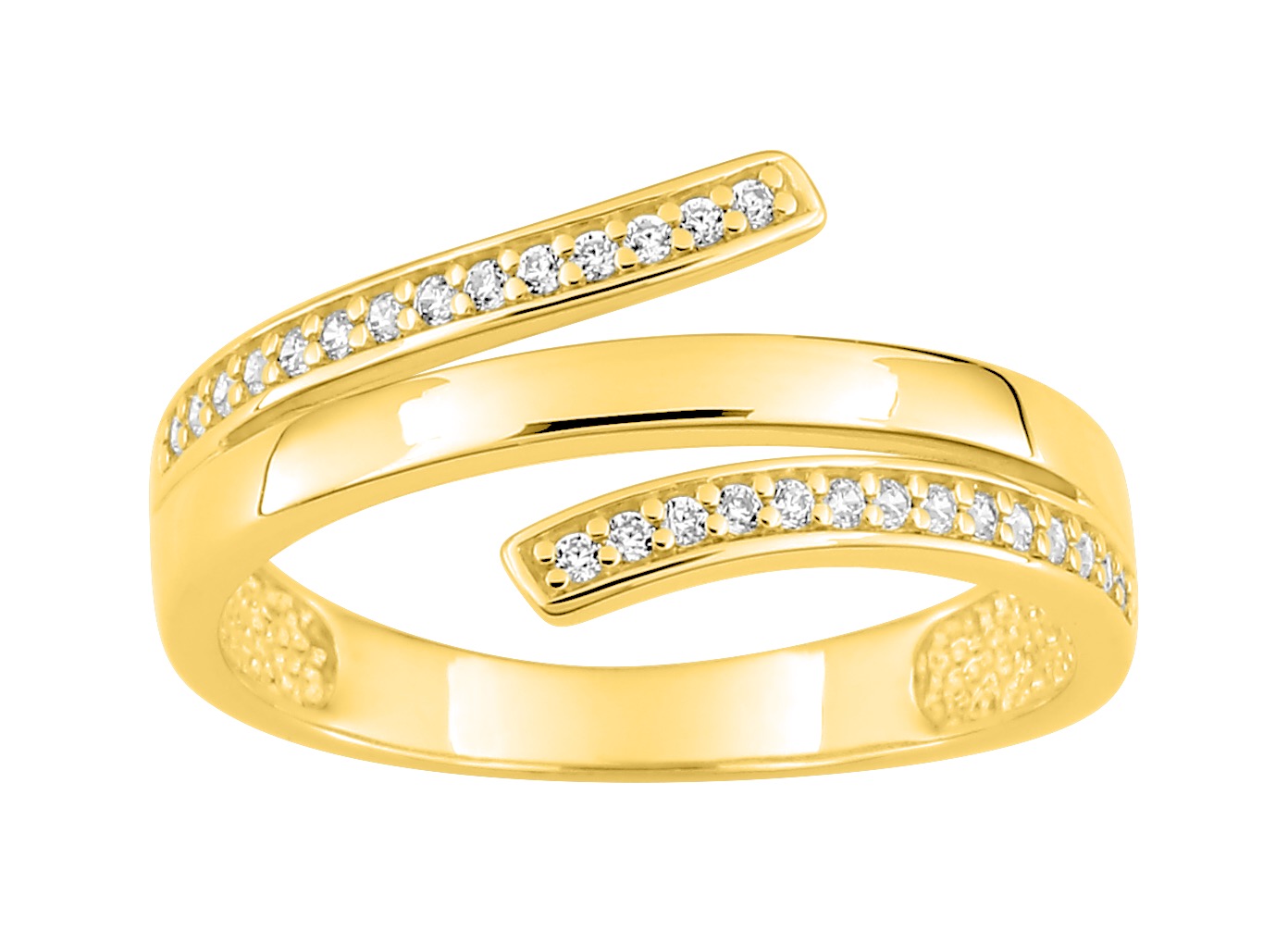Bague Oxydes de Zirconium plaqué or