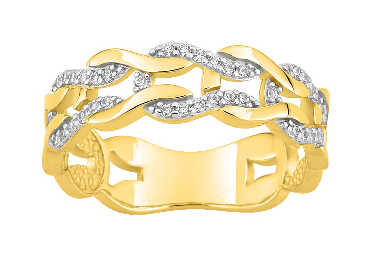 Bague Oxydes de Zirconium plaqué or