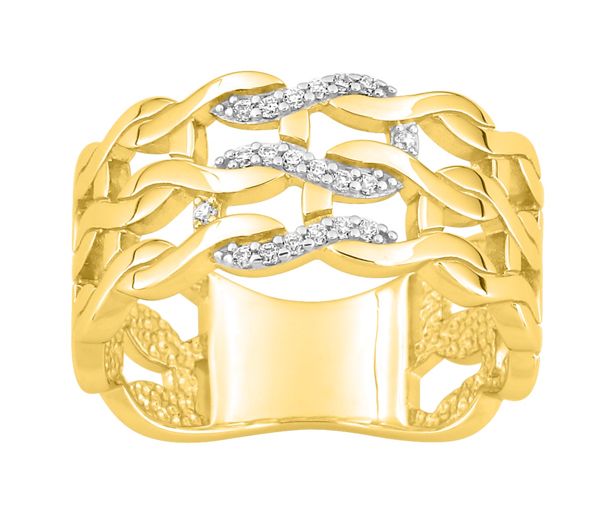 Bague Oxydes de Zirconium plaqué or