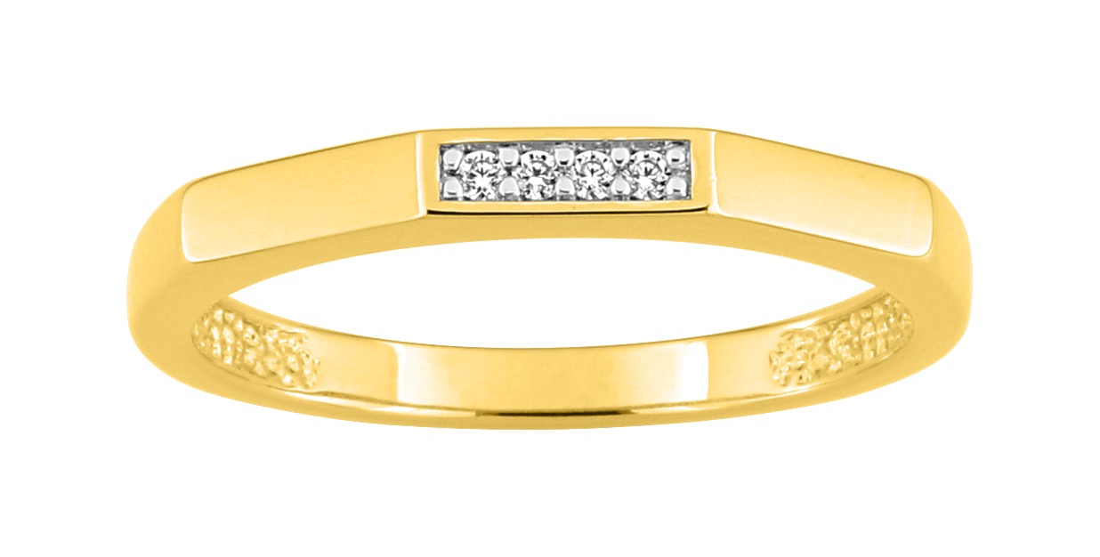 Bague Oxydes de Zirconium plaqué or