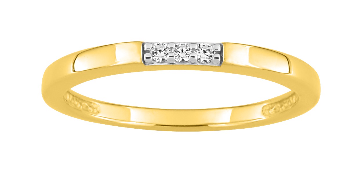 Bague Oxydes de Zirconium plaqué or